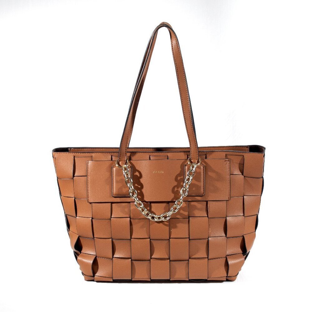 Aldo Brown Woven Tote Bag
